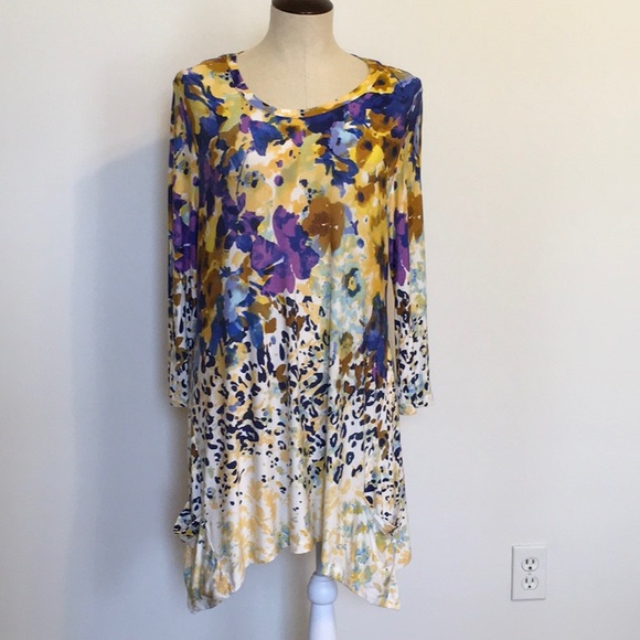 LOGO by Lori Goldstein Knit Tunic W/ ContrastPrint